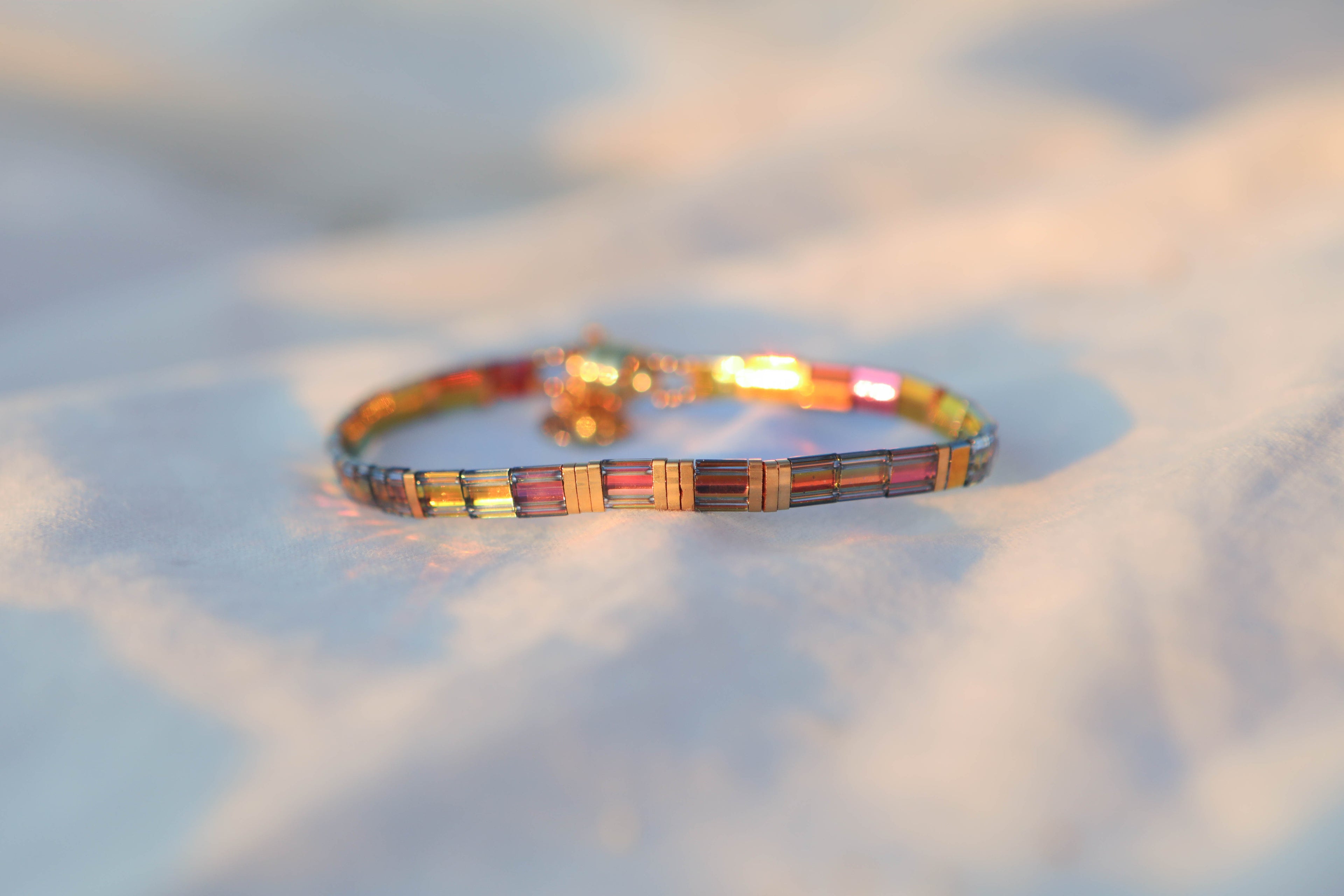 Bracelet Tila - pierres plates japonaises