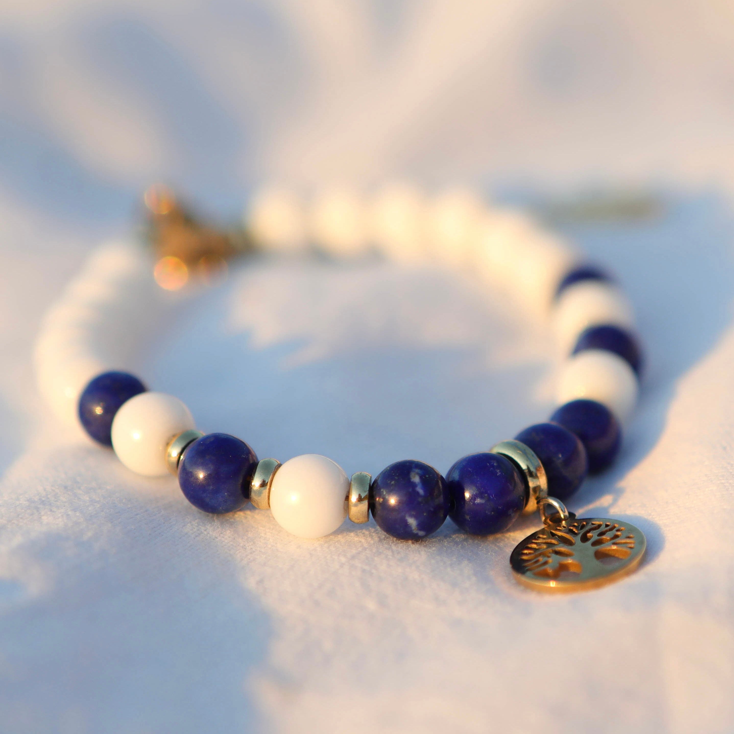 Bracelet pierres fines - boules 6mm