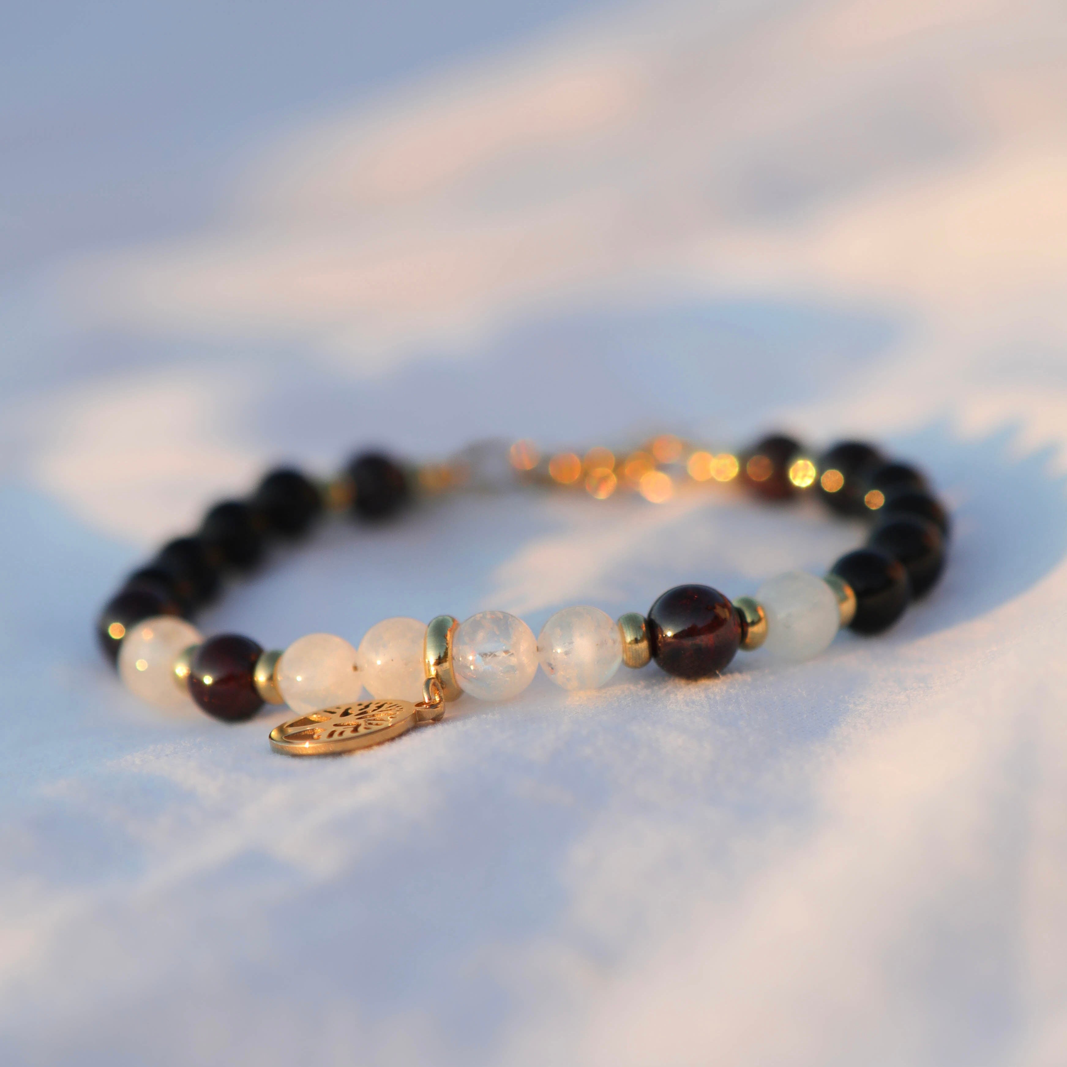 Bracelet pierres fines - boules 6mm
