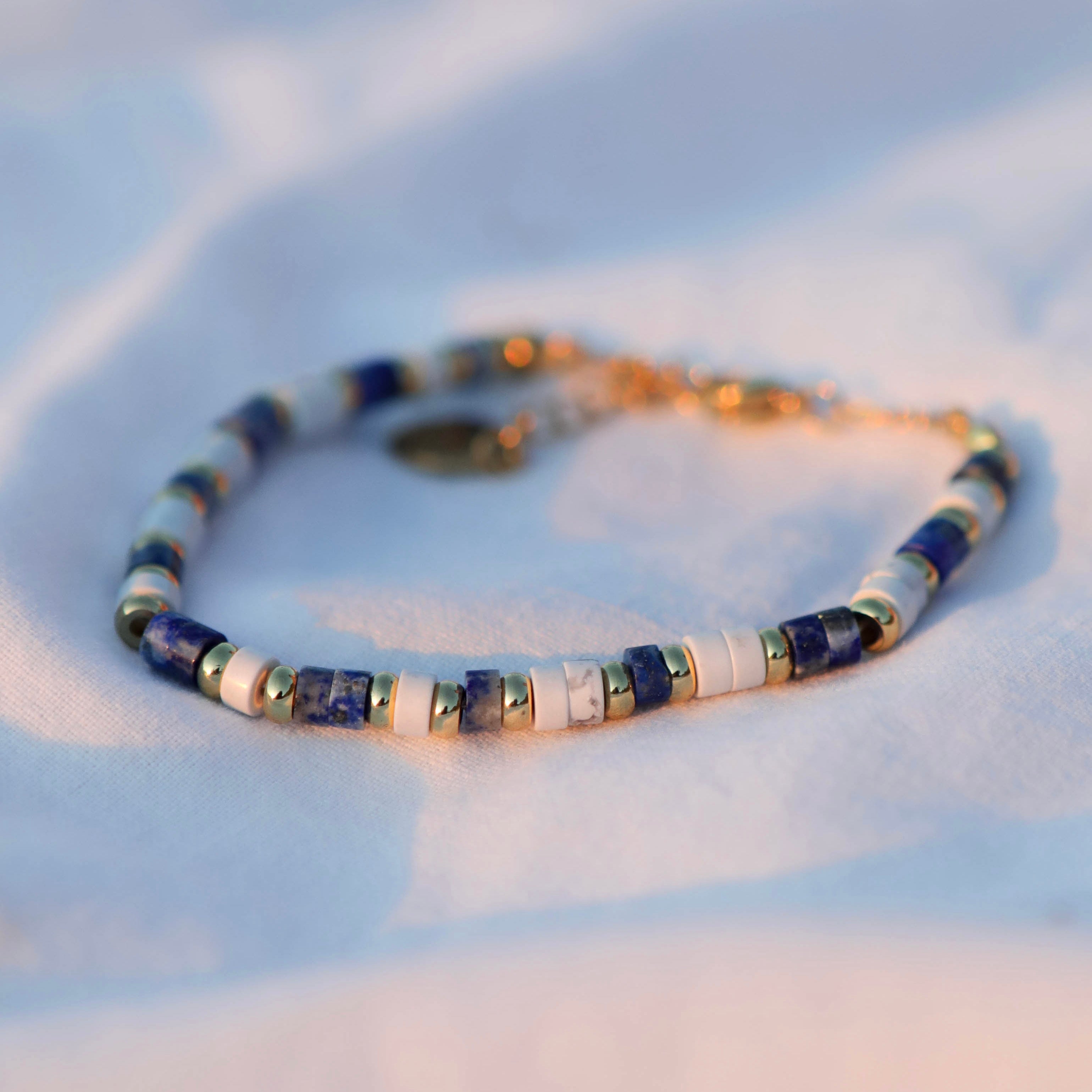 Collier ras de cou en pierres fines heishi