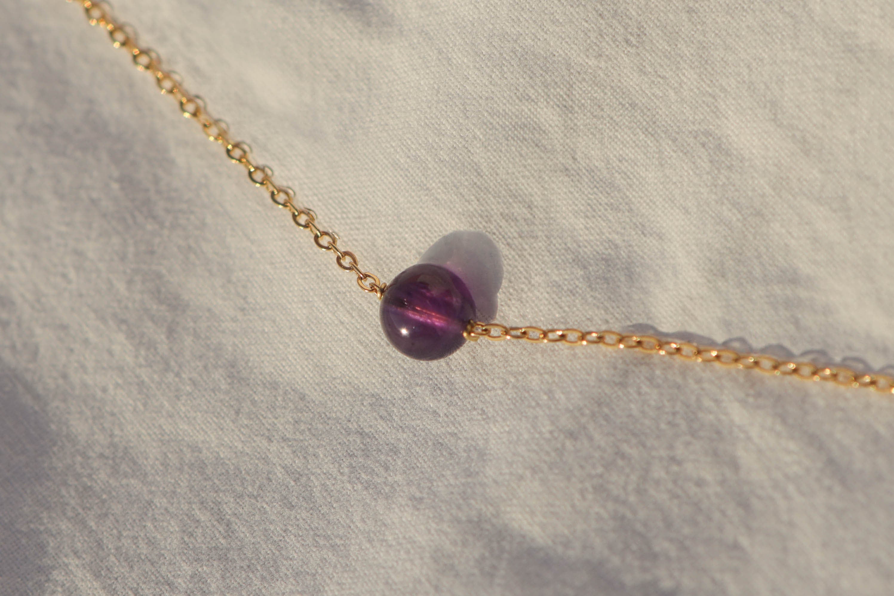 Collier ras de cou - pierre fine boule 8mm