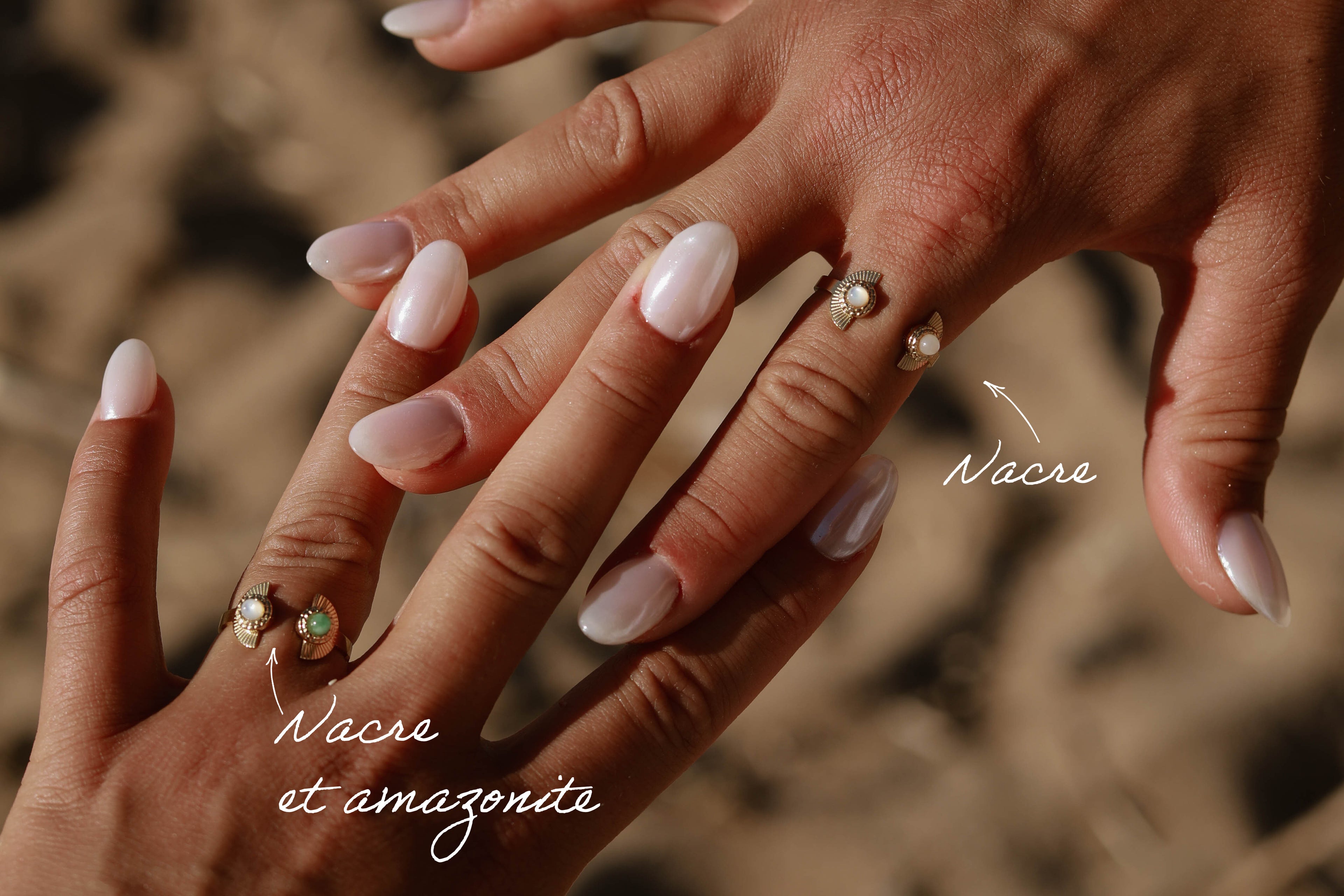 Bague deux pierres - minimaliste
