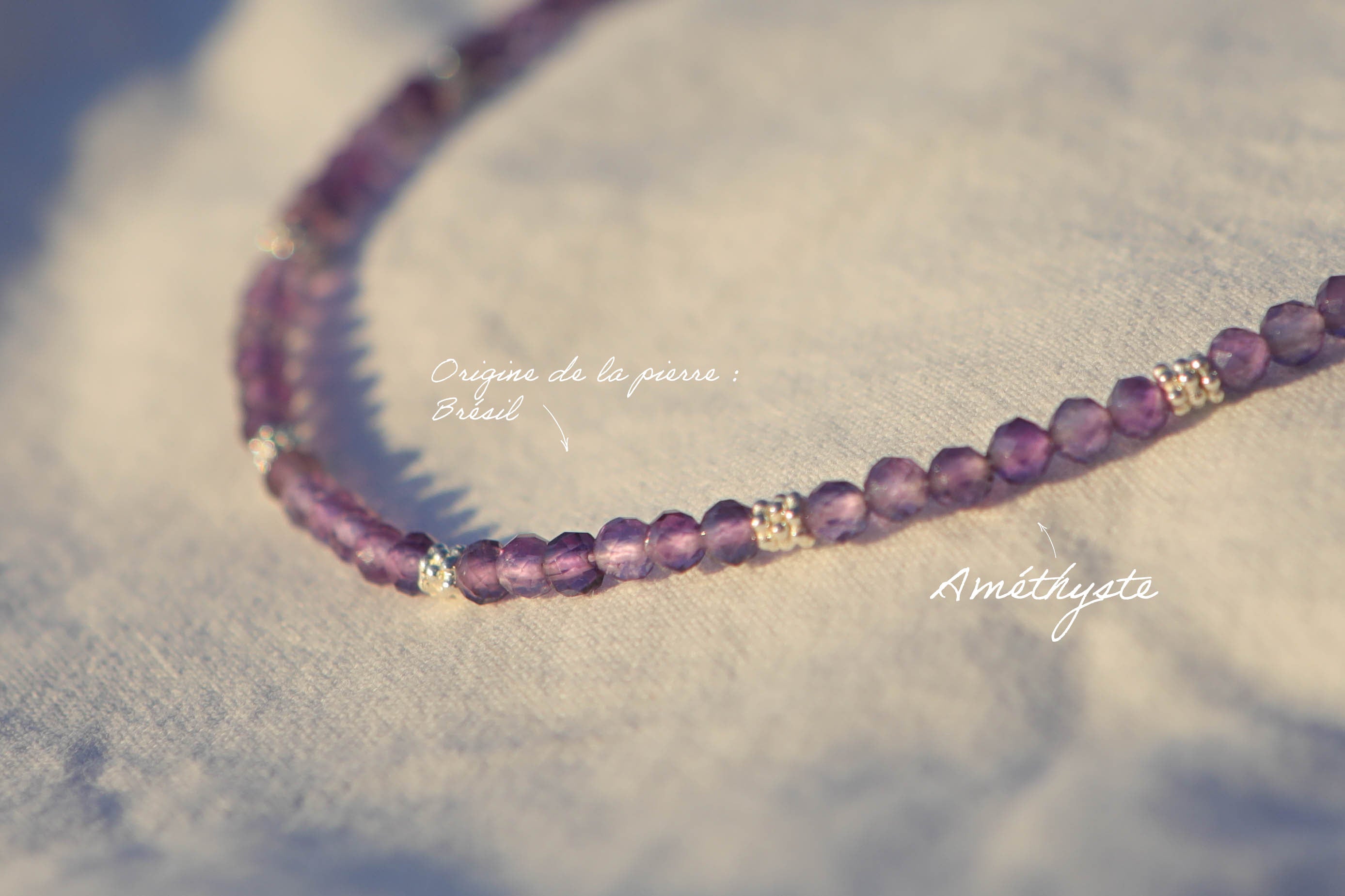 Bracelet petites pierres à facettes
