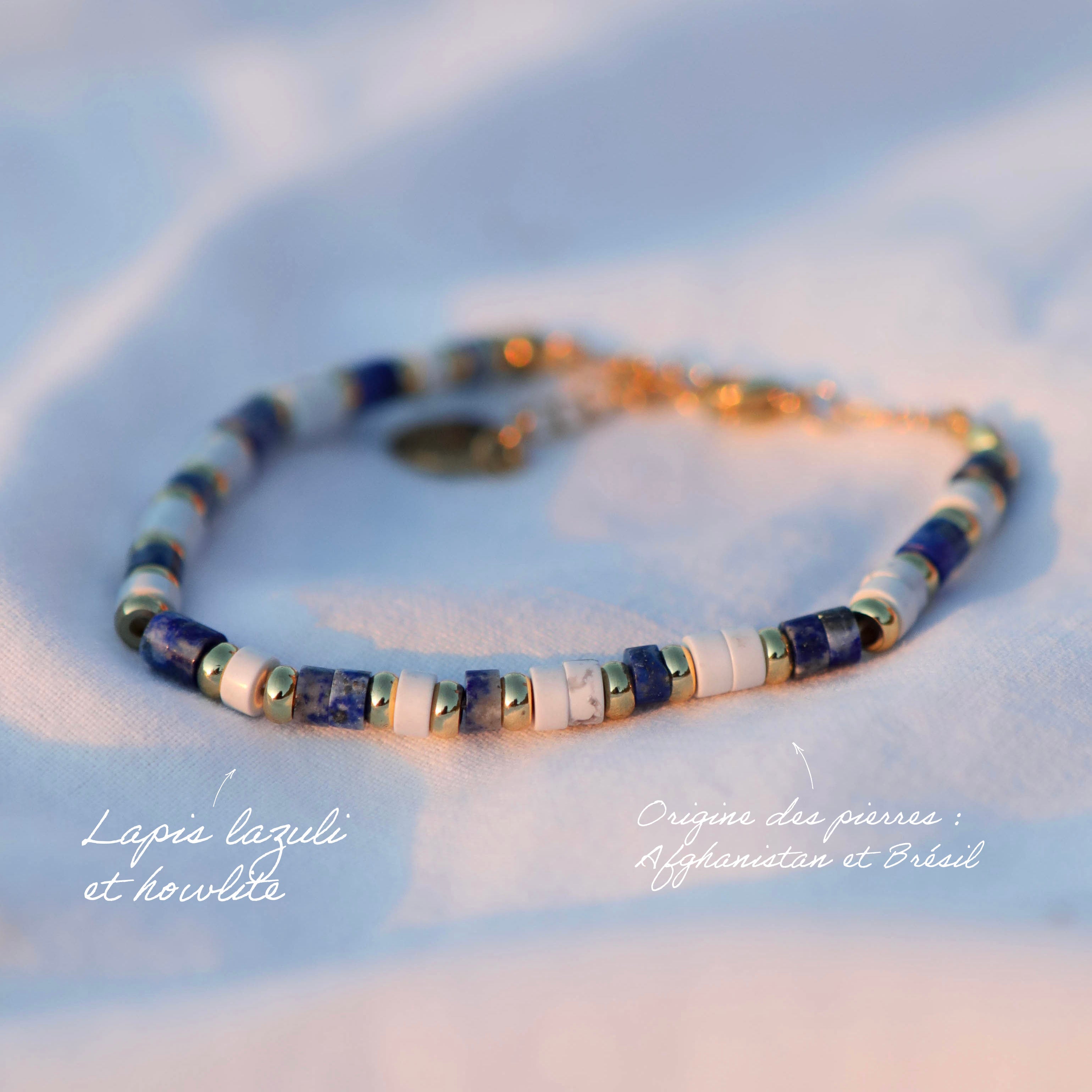 Collier ras de cou en pierres fines heishi