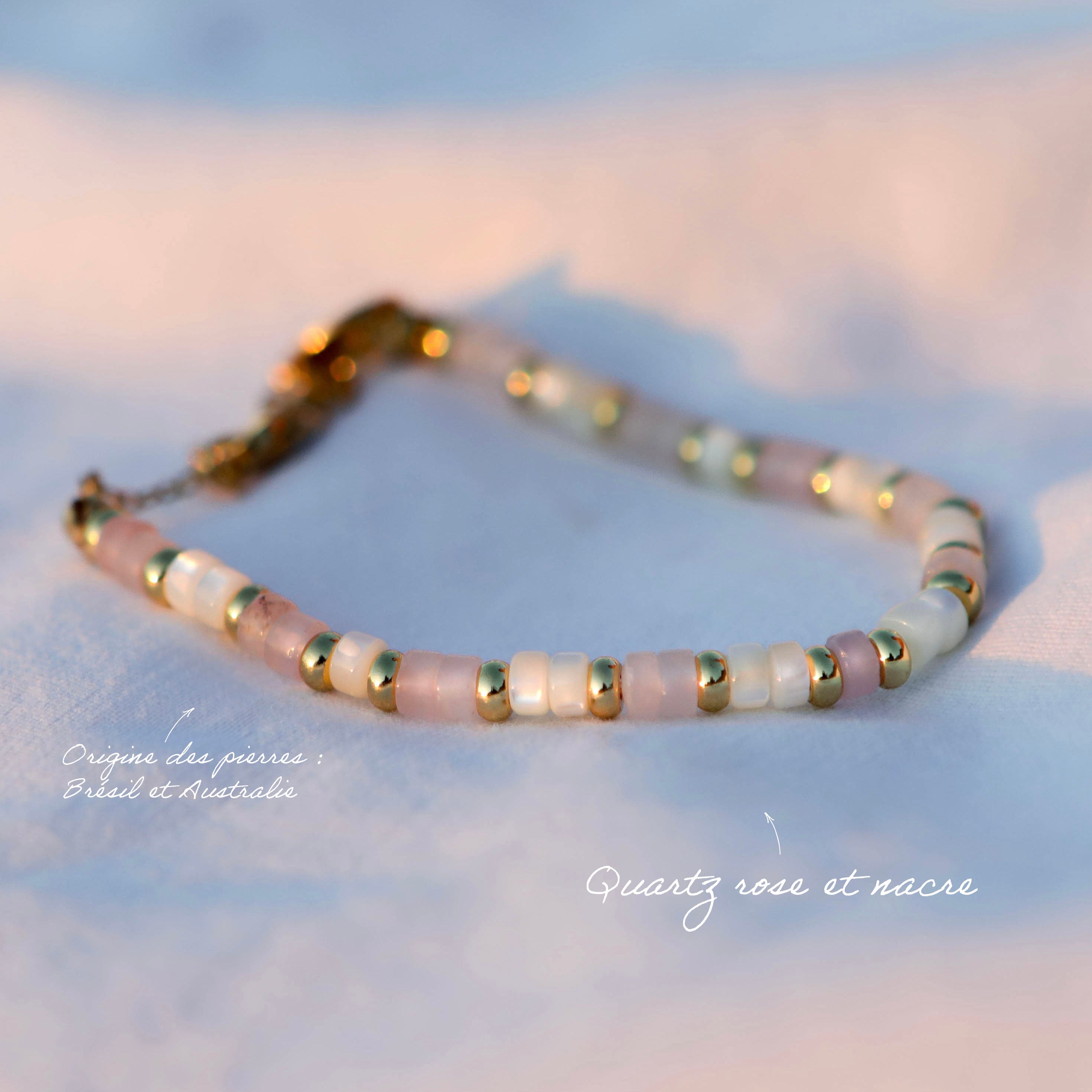 Collier ras de cou en pierres fines heishi