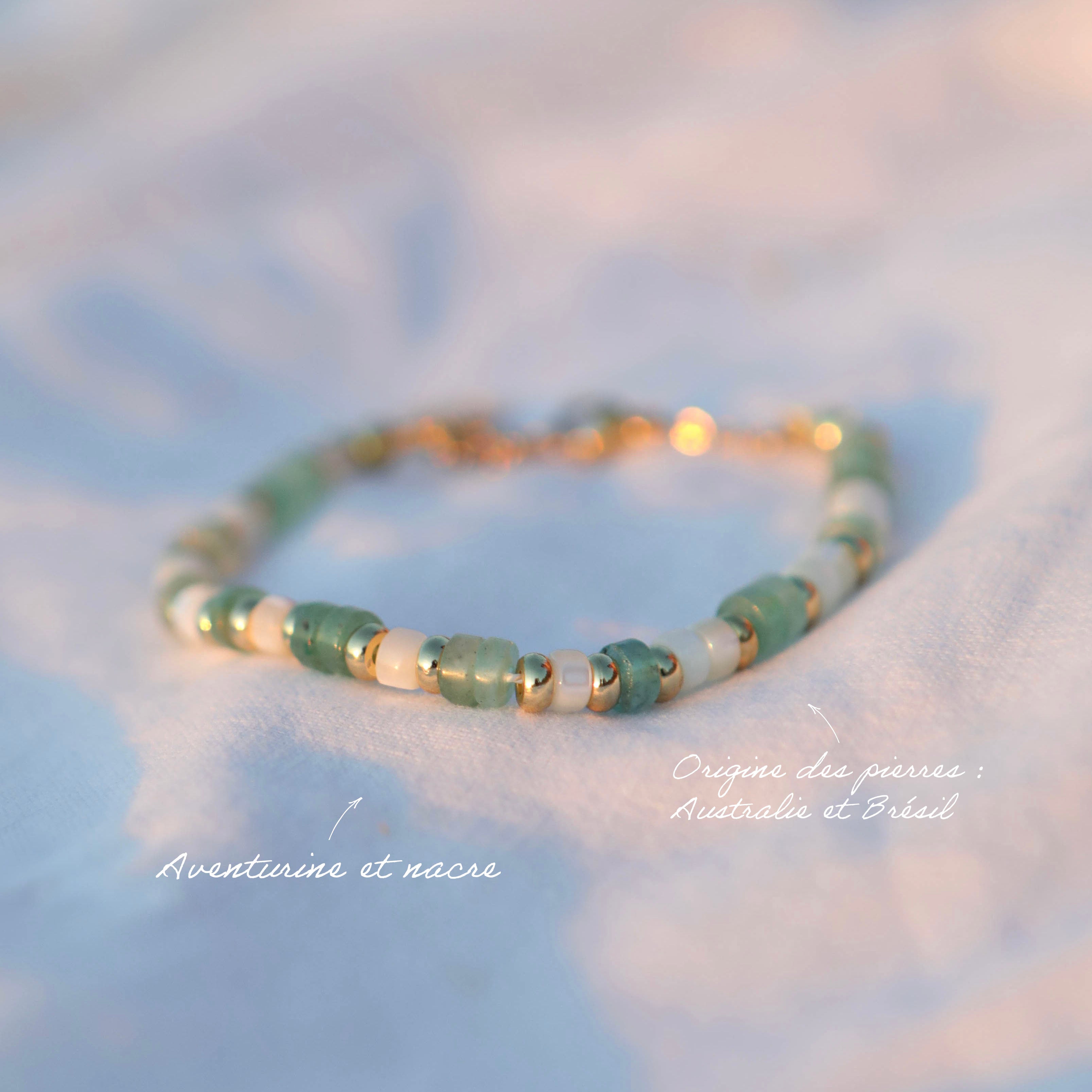 Bracelet pierres fines heishi