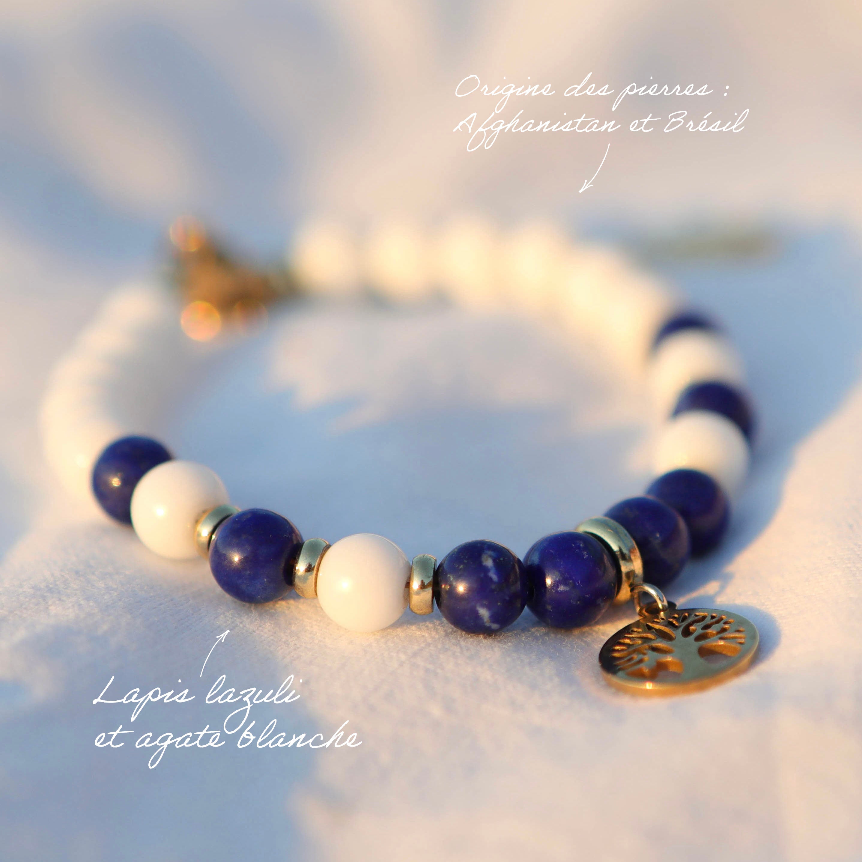 Bracelet pierres fines - boules 6mm