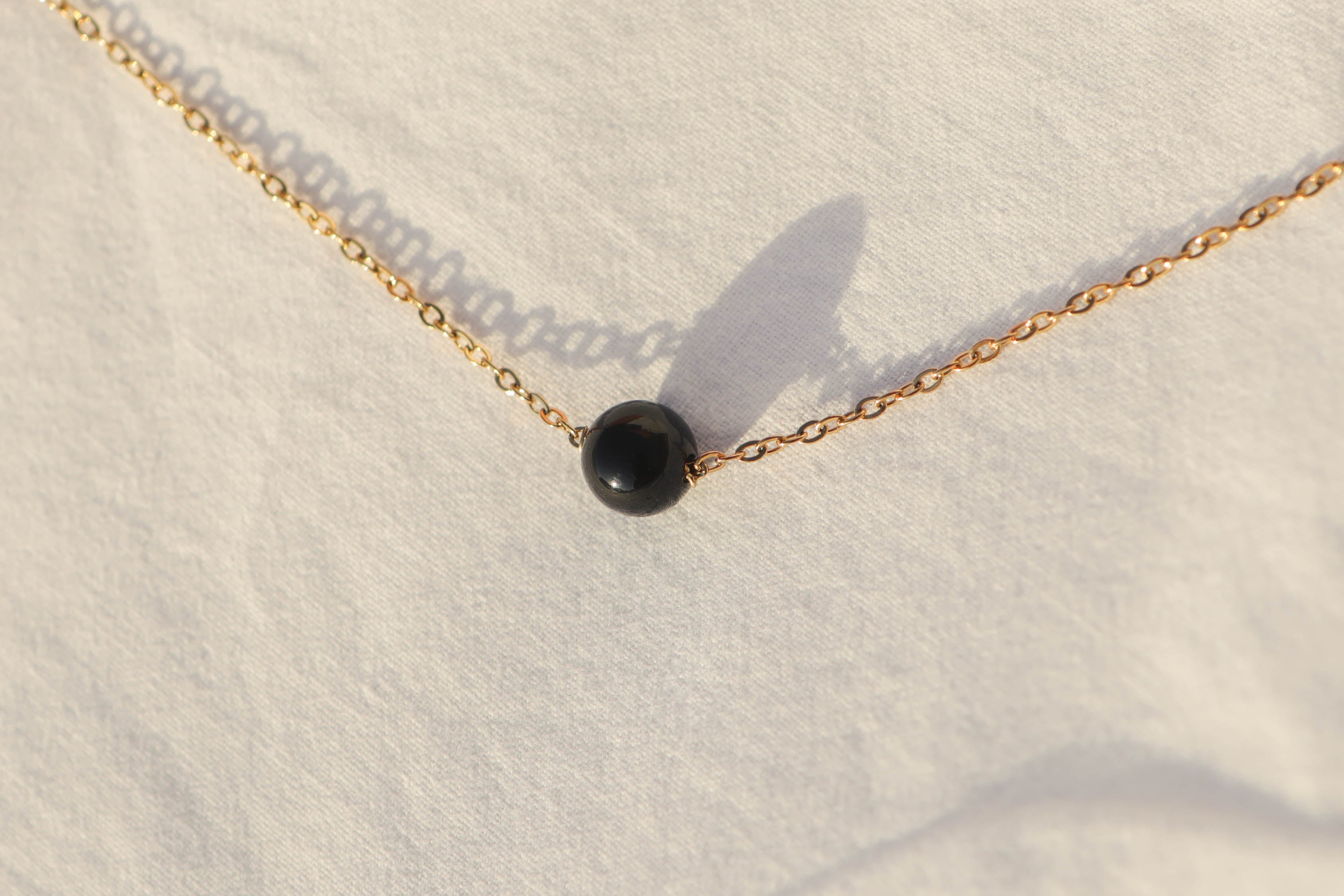 Collier ras de cou - pierre fine boule 8mm