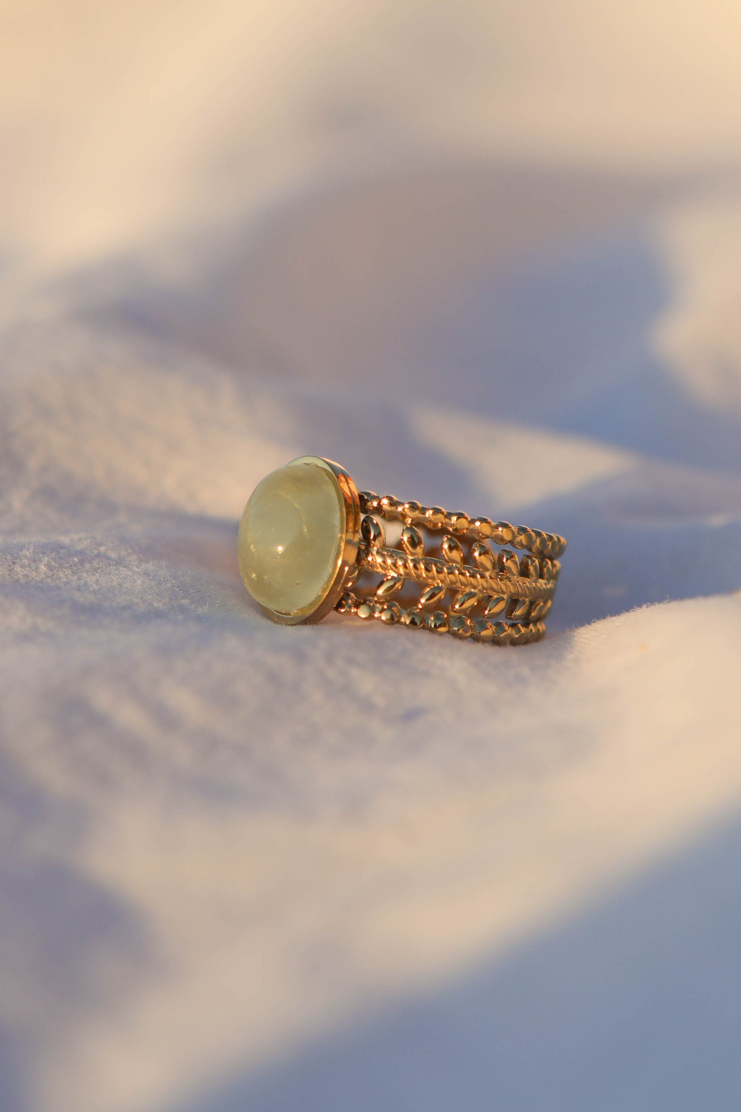 Bague couronne - pierre ovale