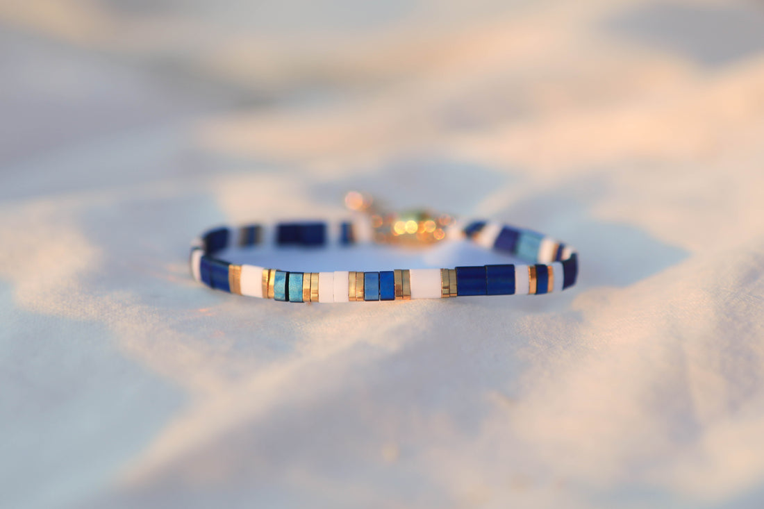 Bracelet Tila - pierres plates japonaises