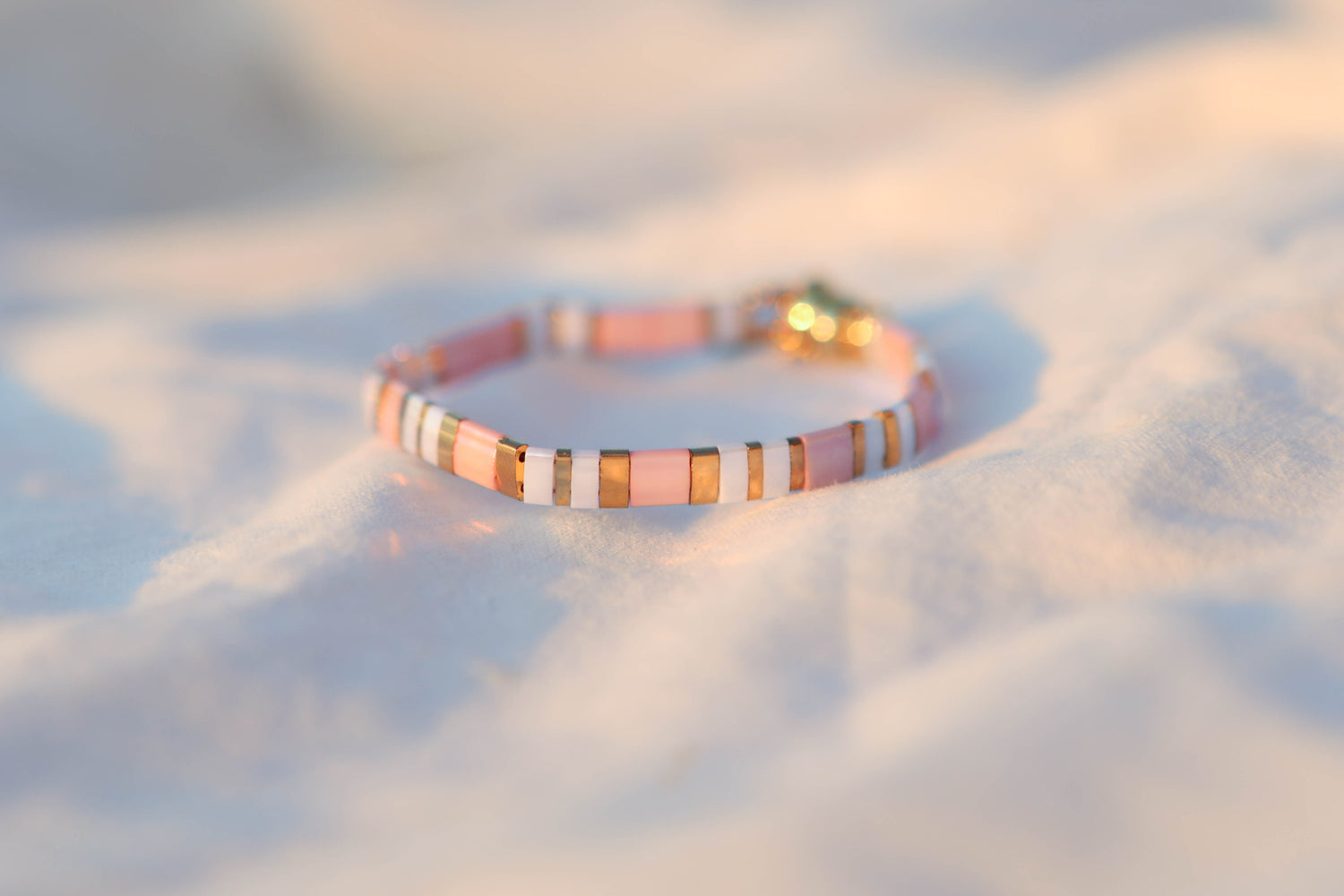 Bracelet Tila - pierres plates japonaises