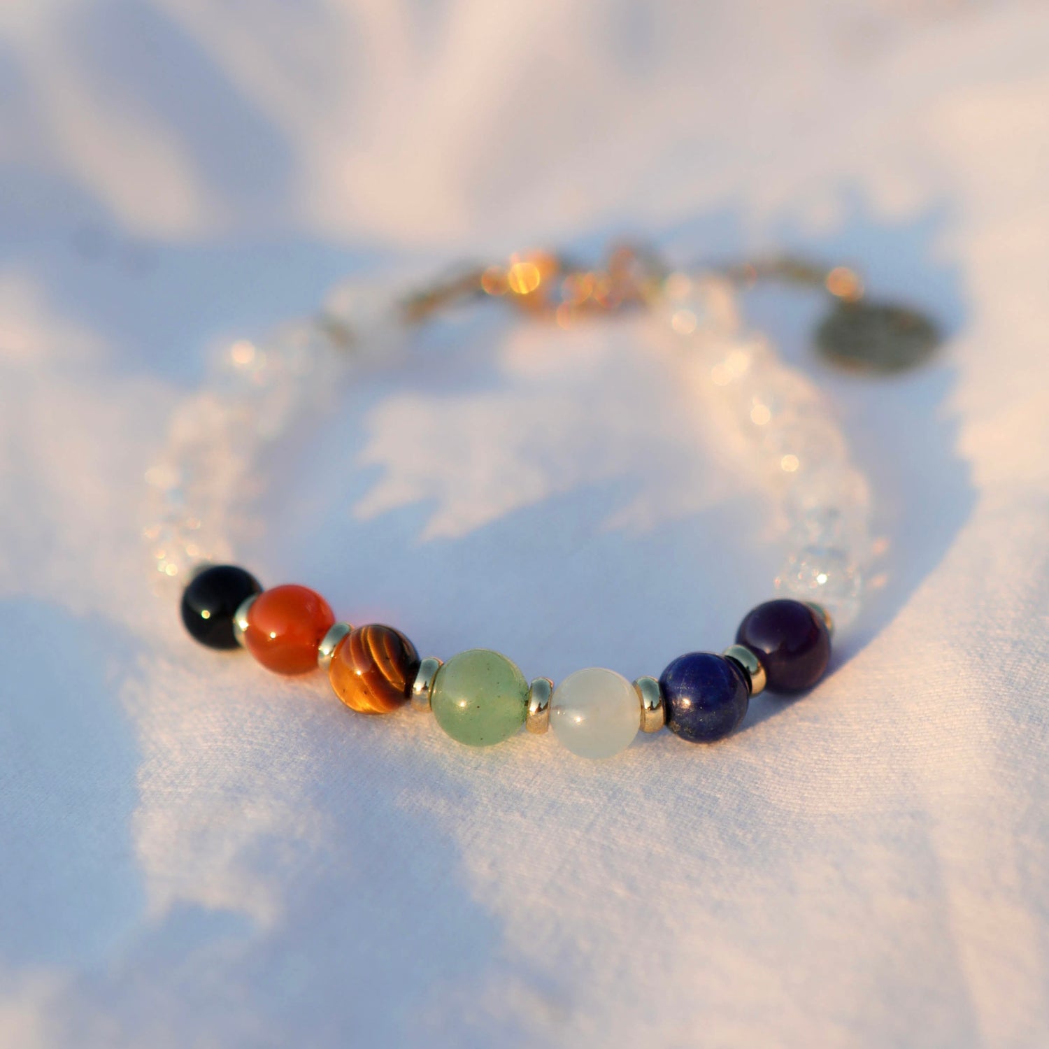 Bracelet pierres fines - boules 6mm