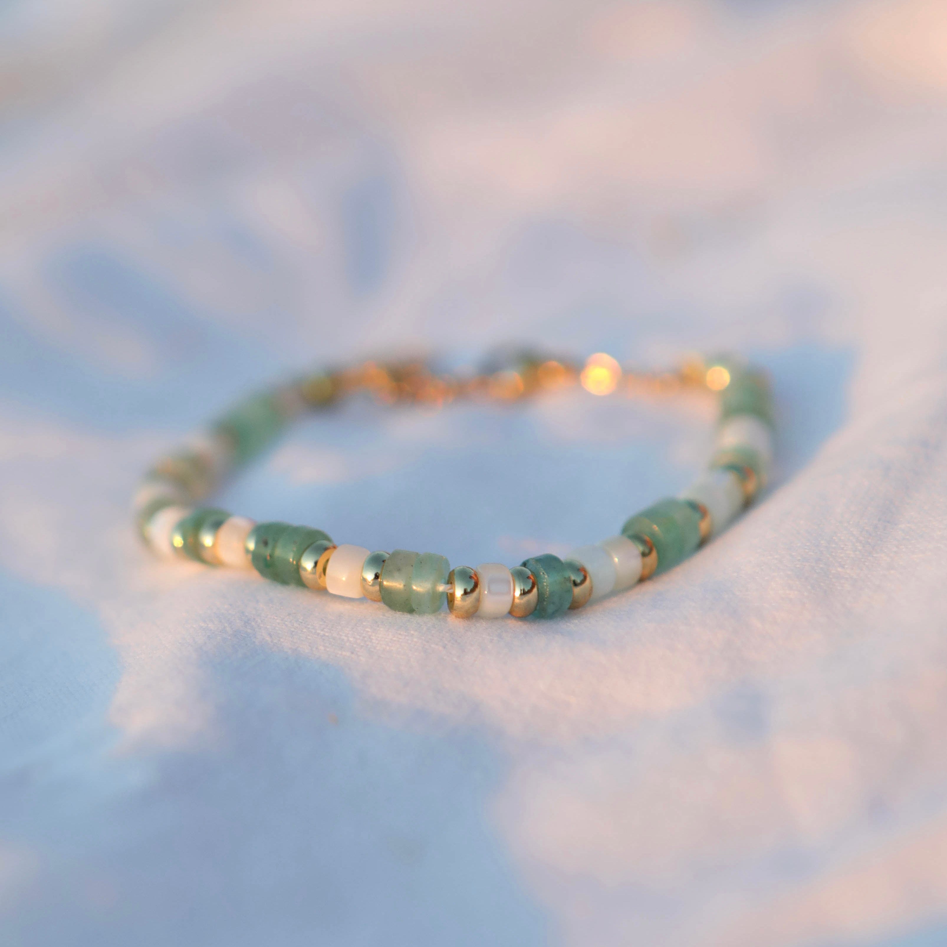 Bracelet pierres fines heishi