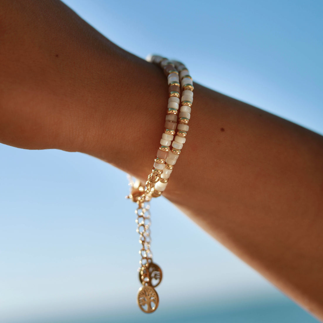 Bracelet pierres fines heishi