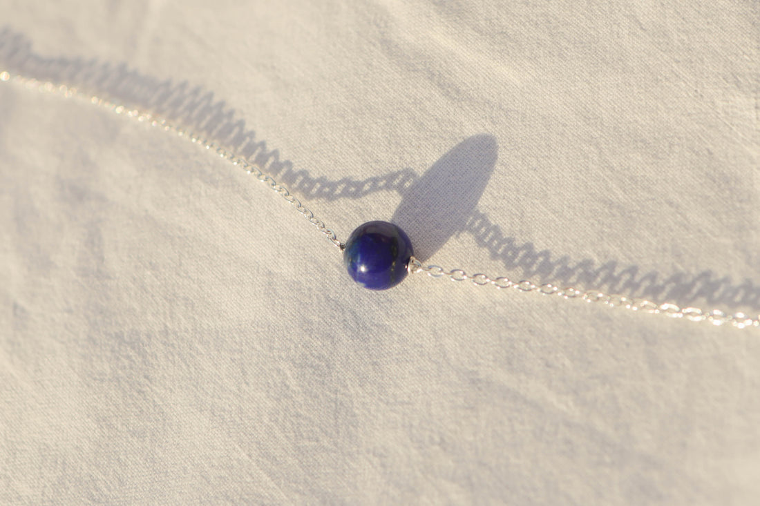 Collier ras de cou - pierre fine boule 8mm