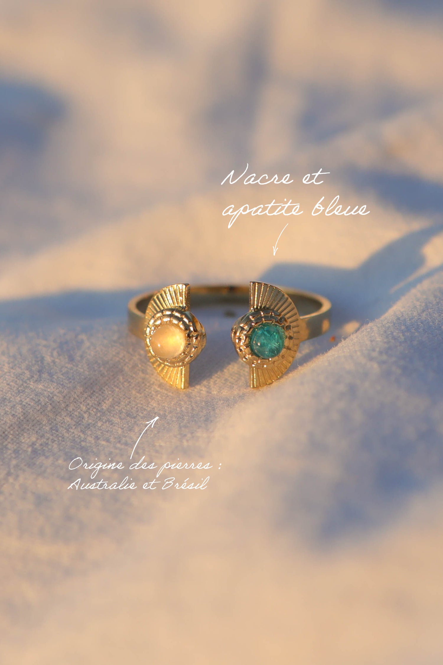 Bague deux pierres - minimaliste