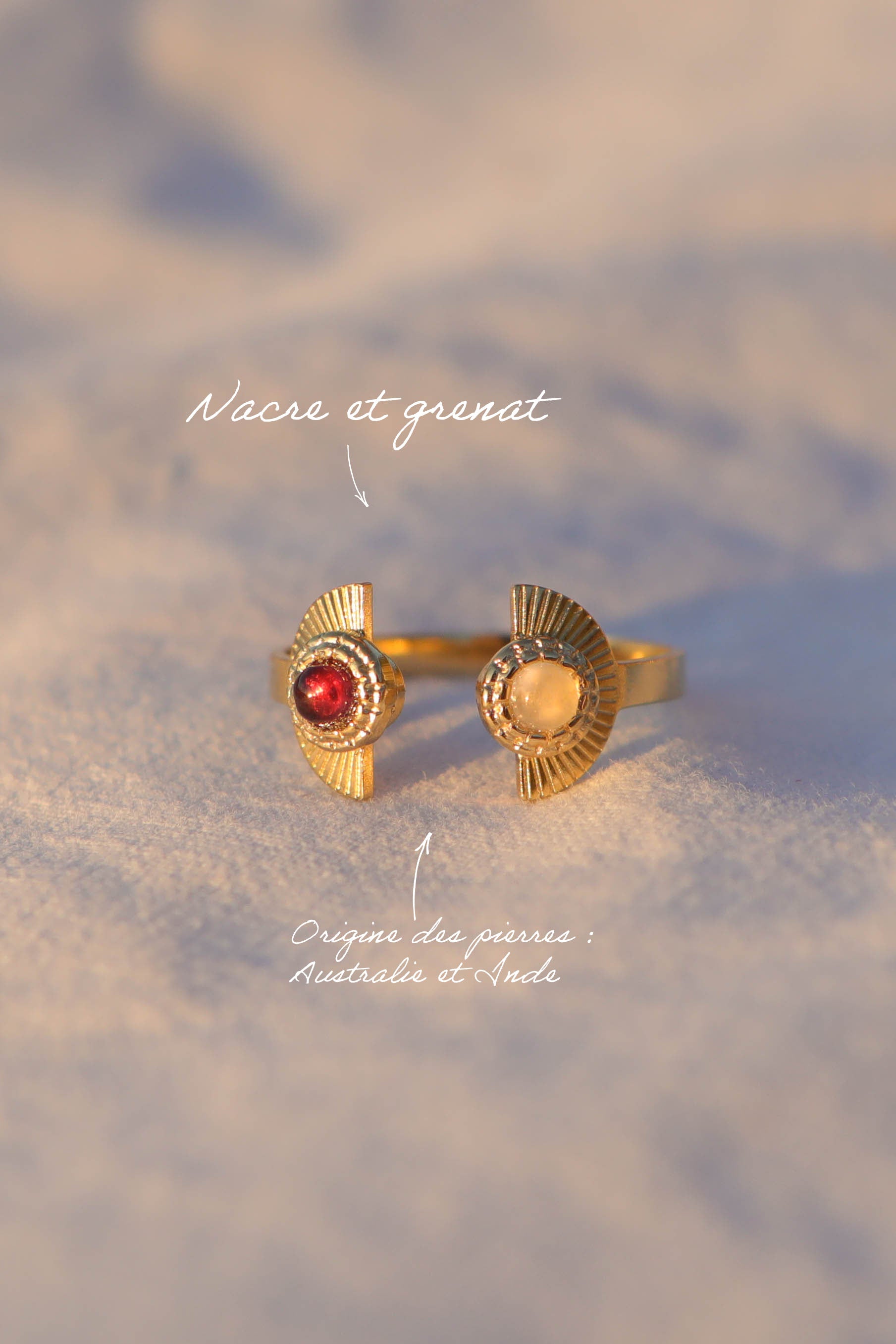 Bague deux pierres - minimaliste