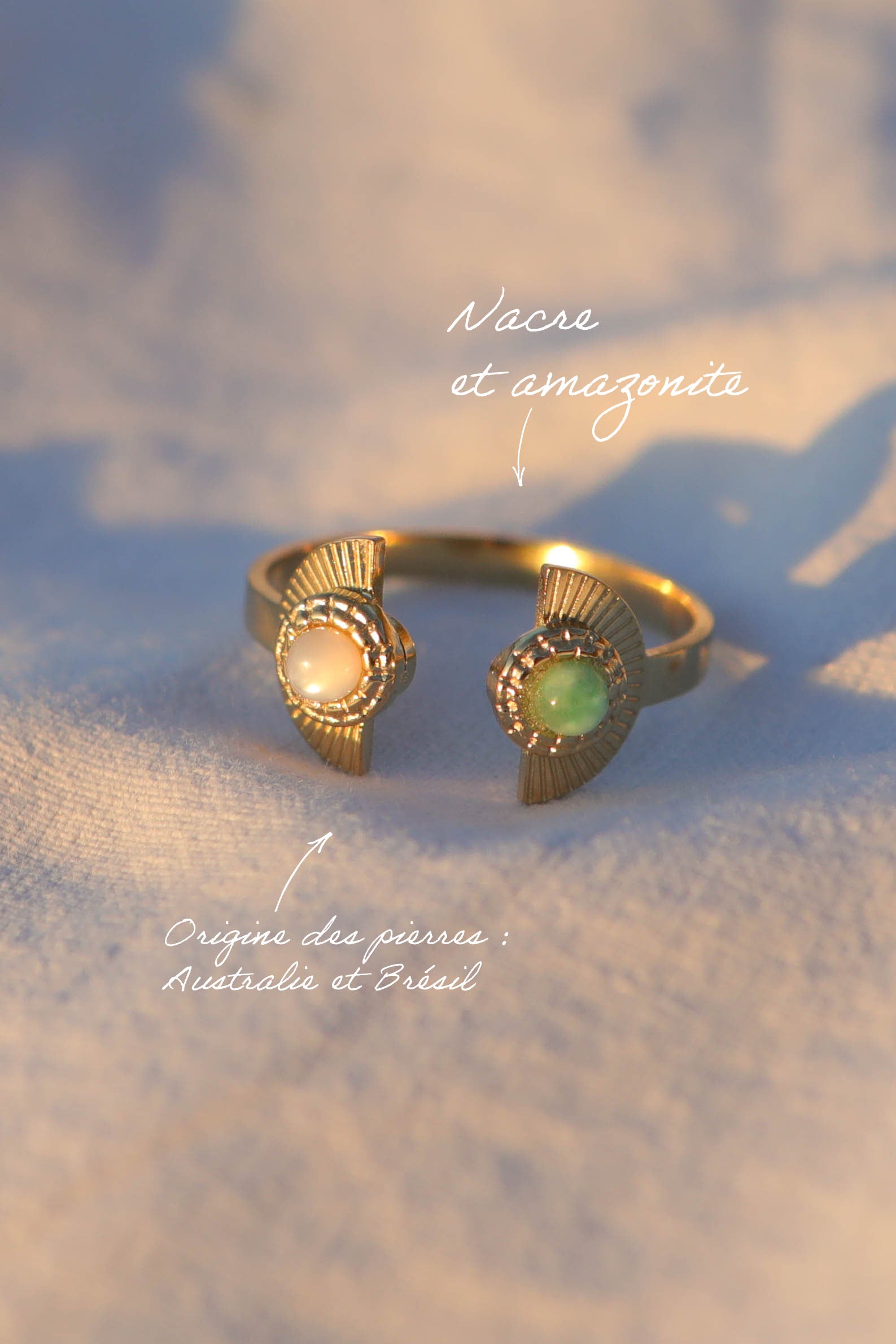 Bague deux pierres - minimaliste