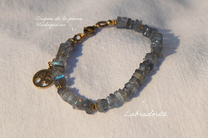 Bracelet en pierres fines cubes