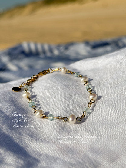 Bracelet douceur - perles d’eau douce x facettes
