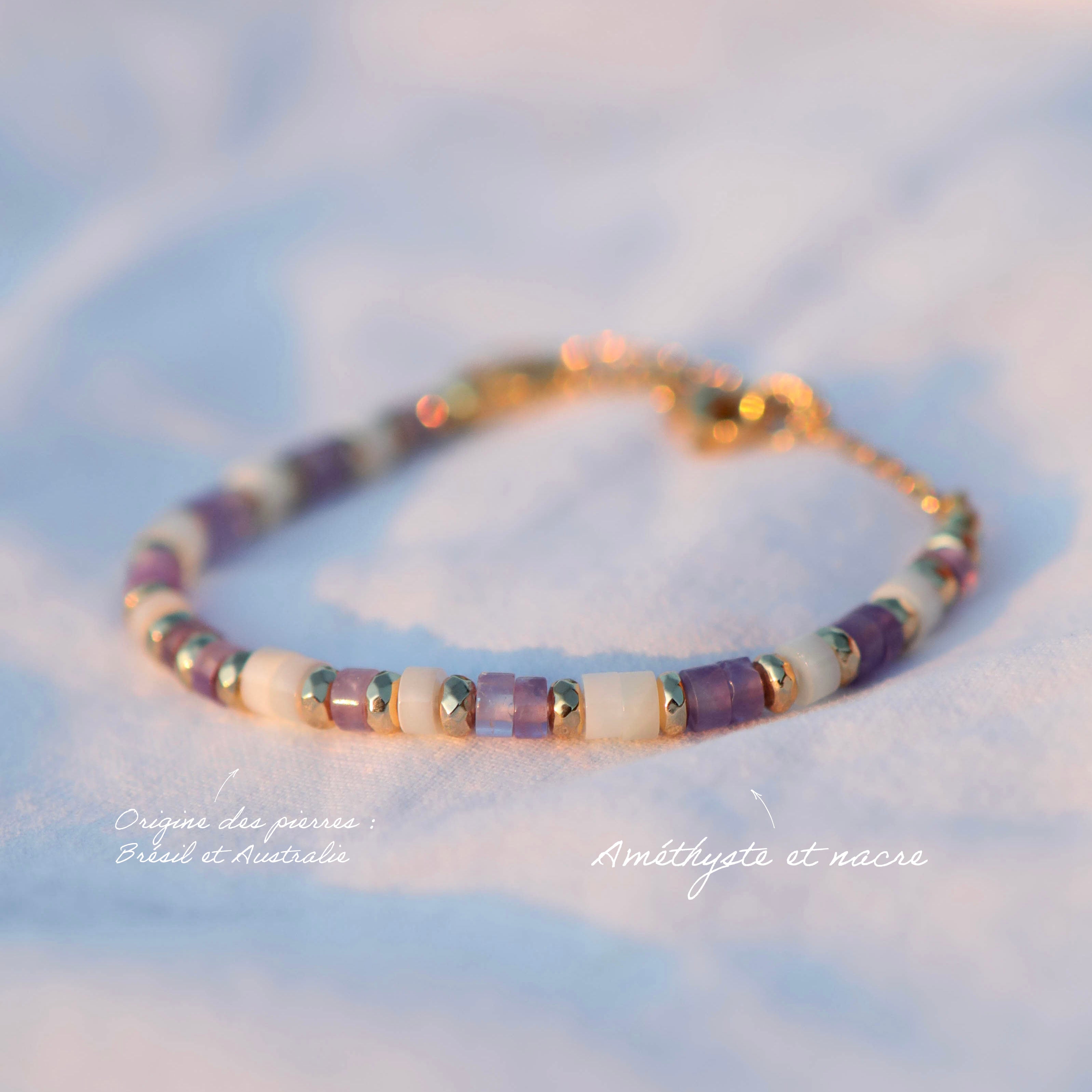 Collier ras de cou en pierres fines heishi