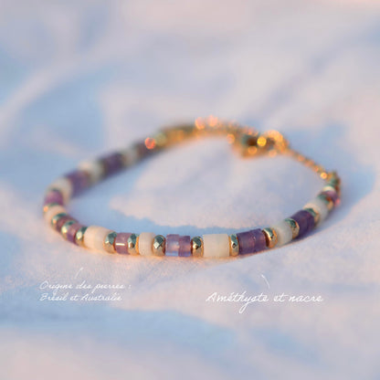 Collier ras de cou en pierres fines heishi