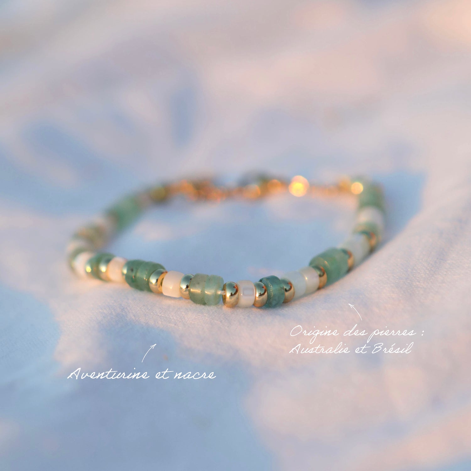 Bracelet pierres fines heishi