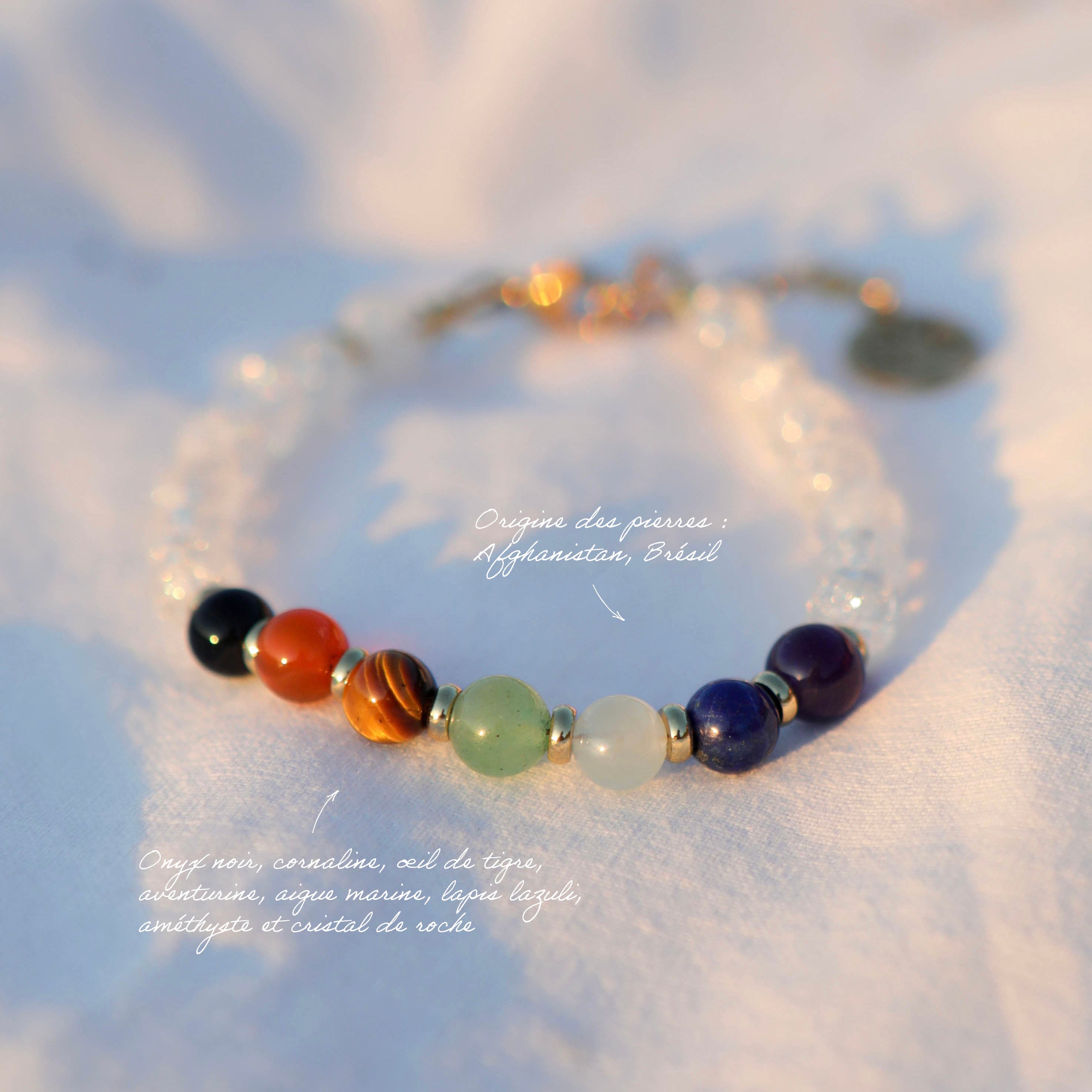 Bracelet pierres fines - boules 6mm