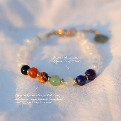 Bracelet pierres fines - boules 6mm