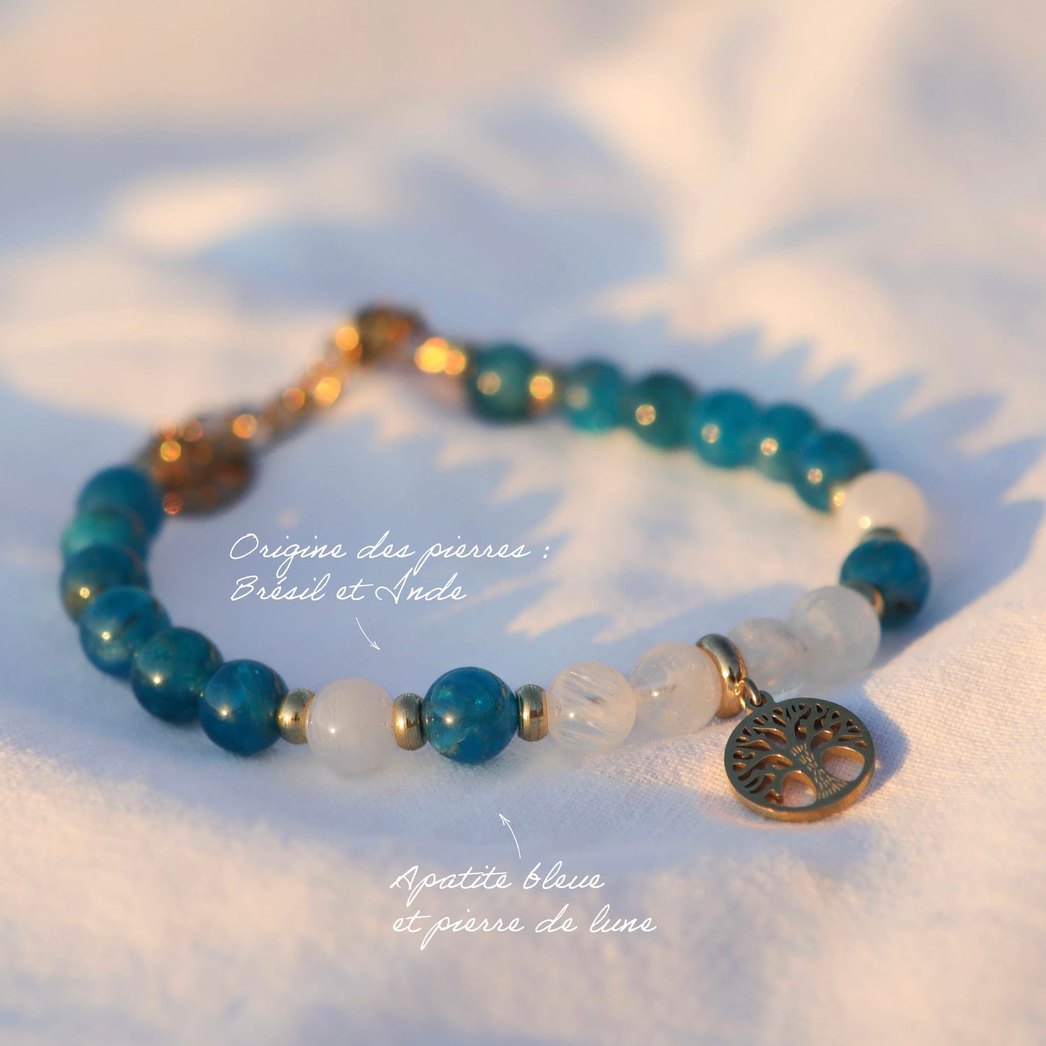Bracelet pierres fines - boules 6mm