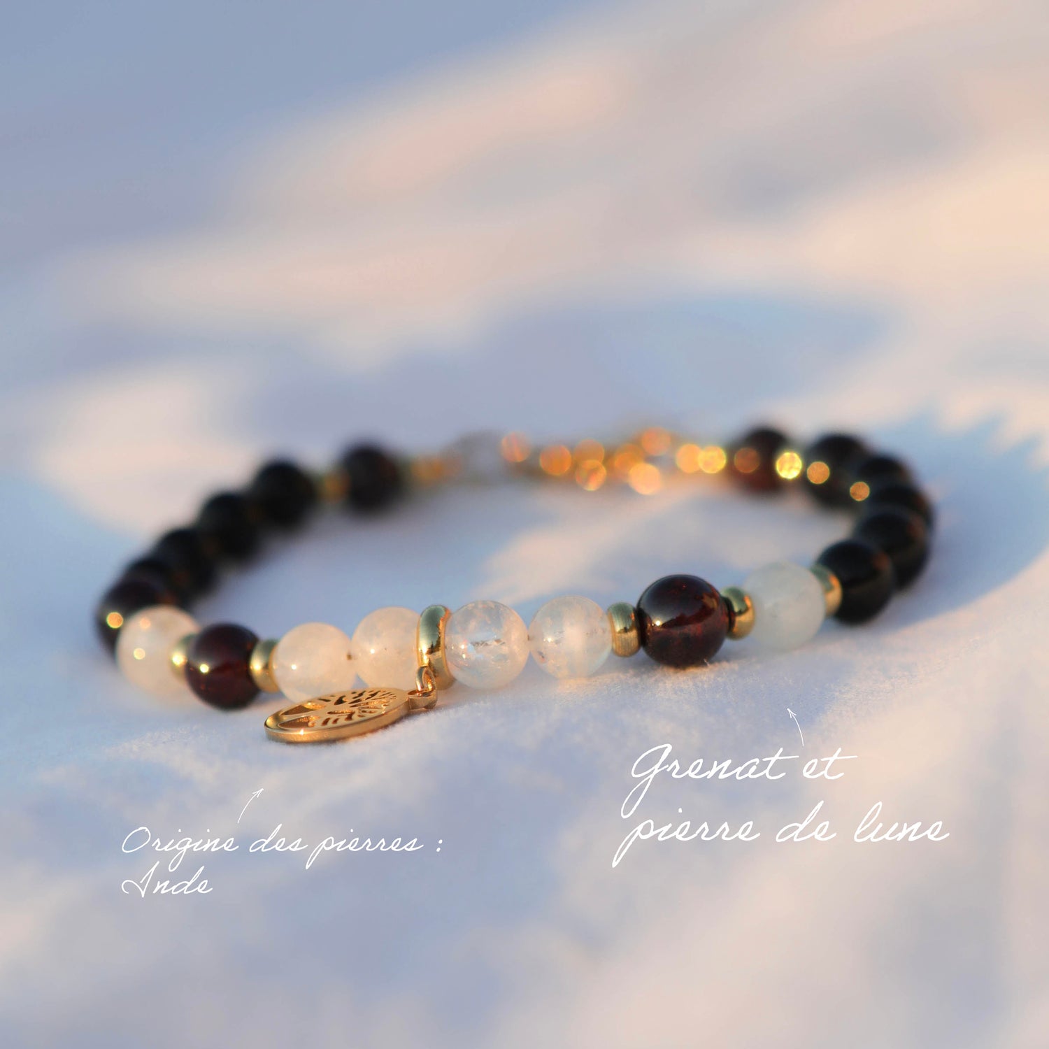 Bracelet pierres fines - boules 6mm
