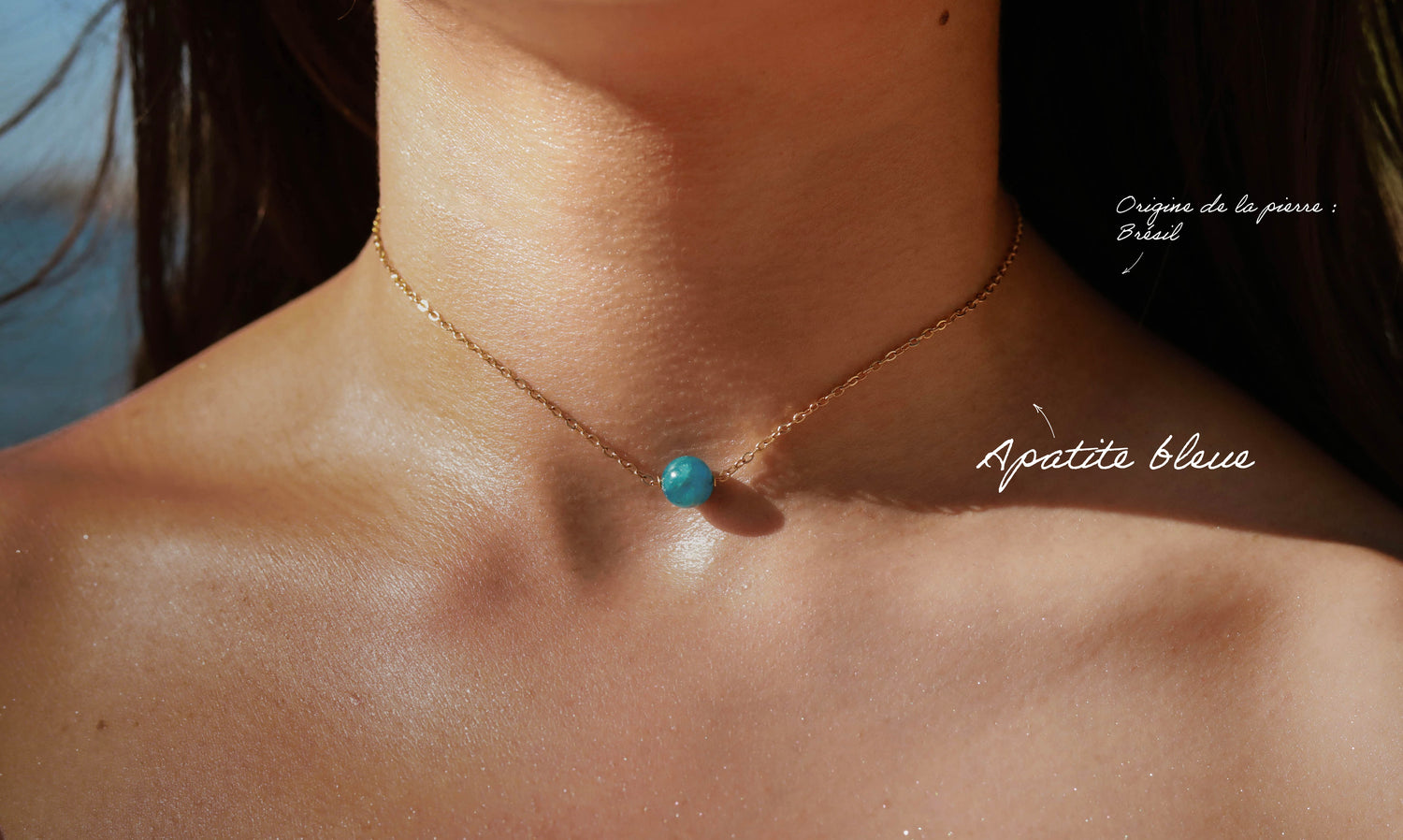 Collier ras de cou - pierre fine boule 8mm
