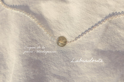 Collier ras de cou - pierre fine boule 8mm