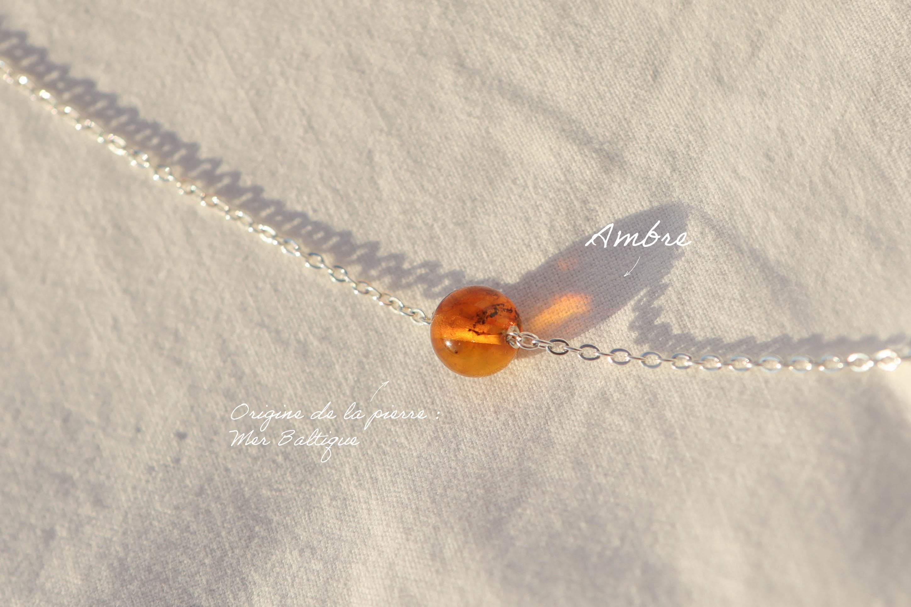 Collier ras de cou - pierre fine boule 8mm