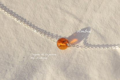 Collier ras de cou - pierre fine boule 8mm