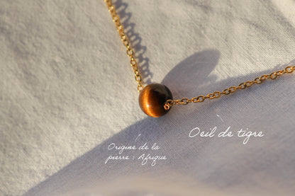 Collier ras de cou - pierre fine boule 8mm