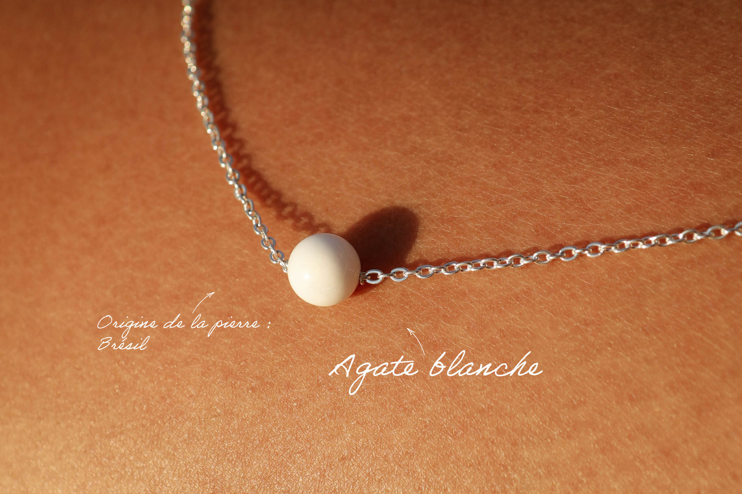 Collier ras de cou - pierre fine boule 8mm