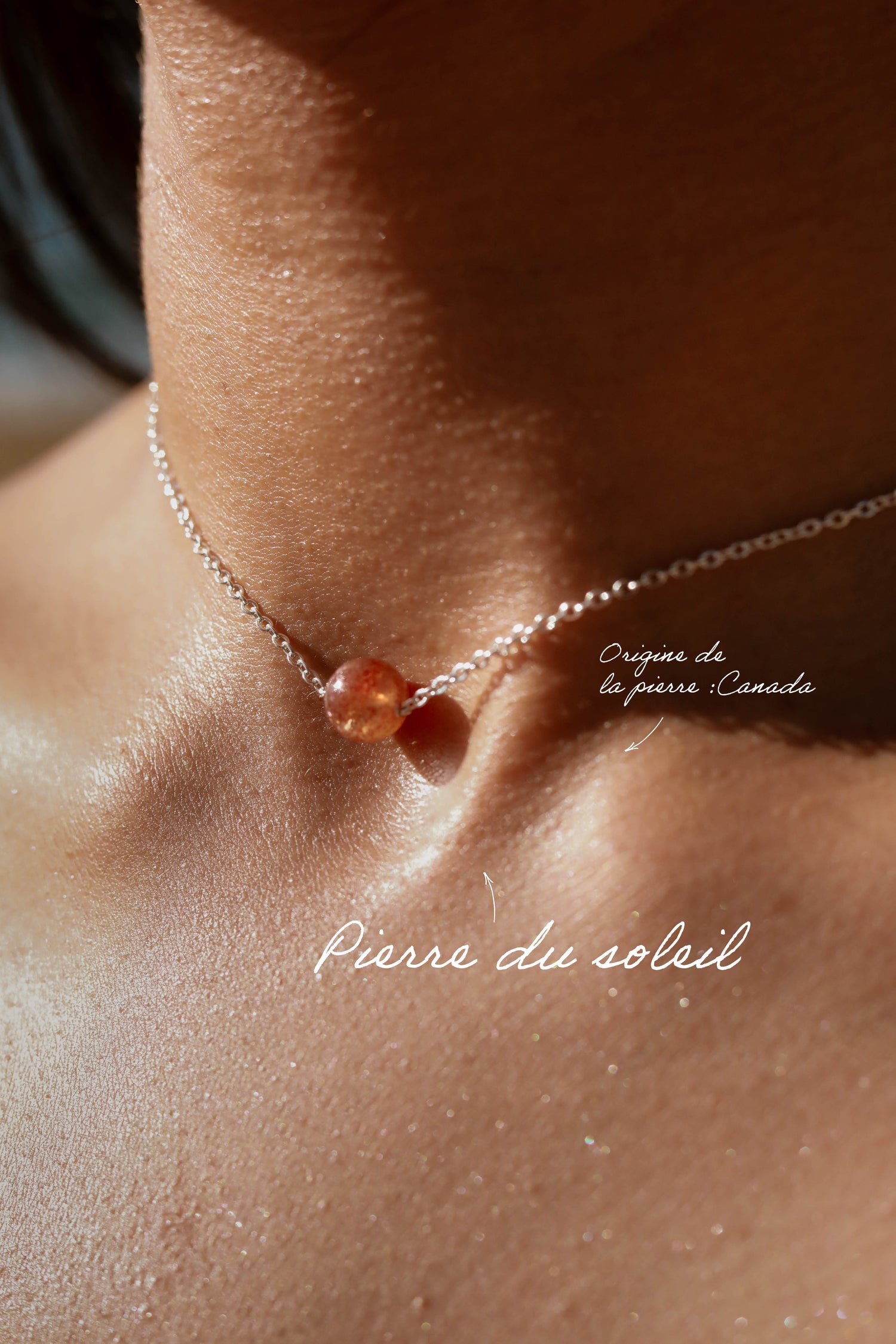 Collier ras de cou - pierre fine boule 8mm