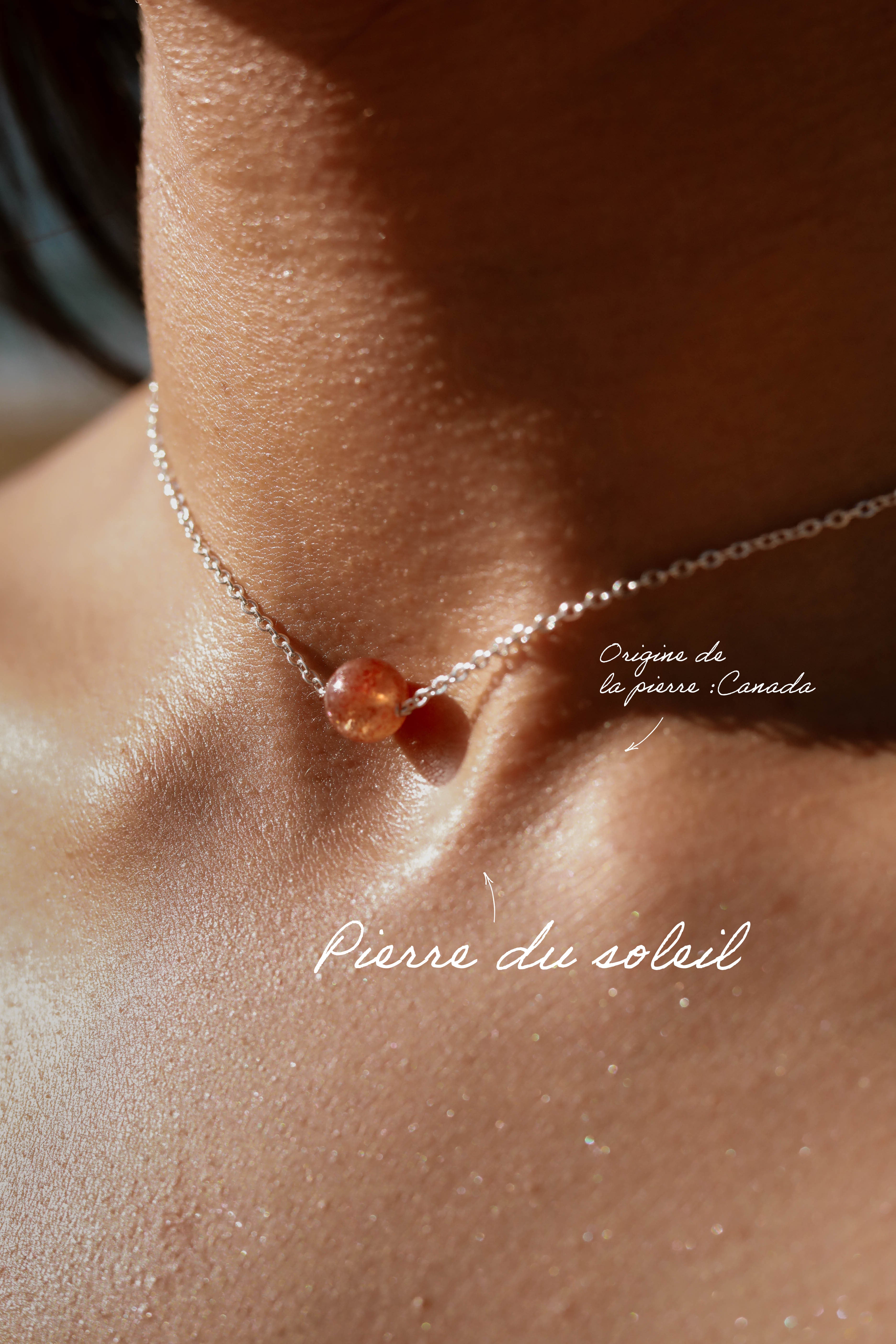 Collier ras de cou - pierre fine boule 8mm