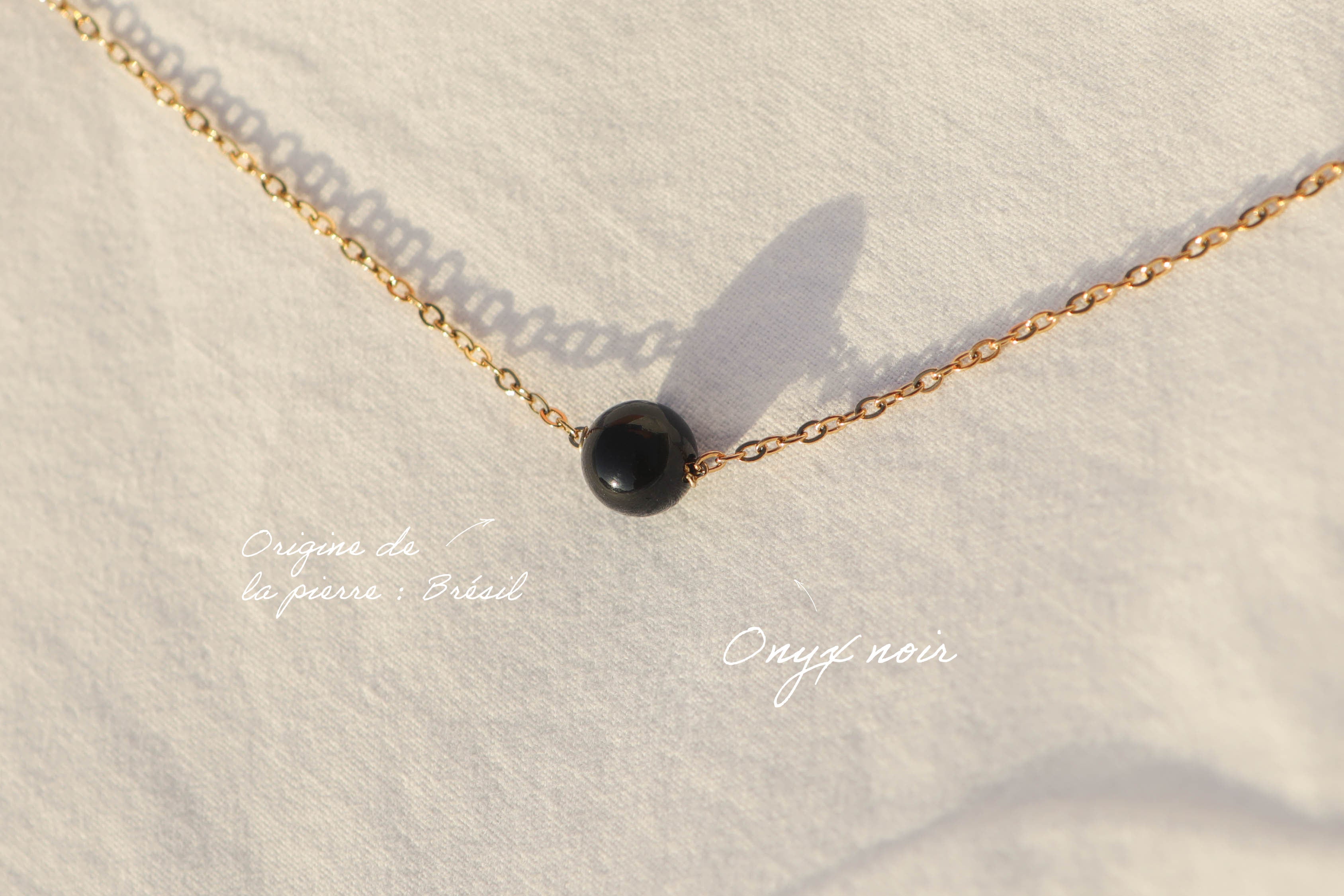 Collier ras de cou - pierre fine boule 8mm
