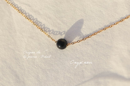 Collier ras de cou - pierre fine boule 8mm